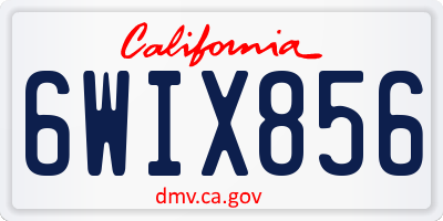 CA license plate 6WIX856