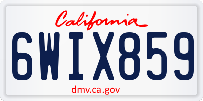 CA license plate 6WIX859