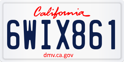 CA license plate 6WIX861