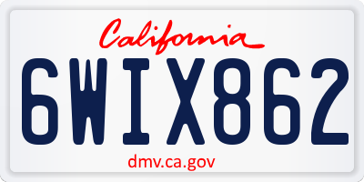 CA license plate 6WIX862