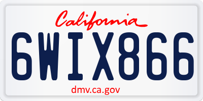 CA license plate 6WIX866