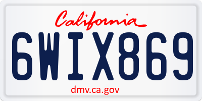 CA license plate 6WIX869