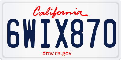 CA license plate 6WIX870