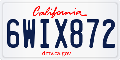 CA license plate 6WIX872