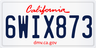 CA license plate 6WIX873