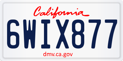 CA license plate 6WIX877