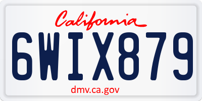 CA license plate 6WIX879