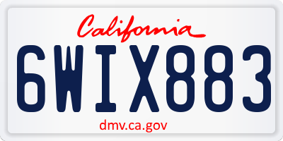 CA license plate 6WIX883