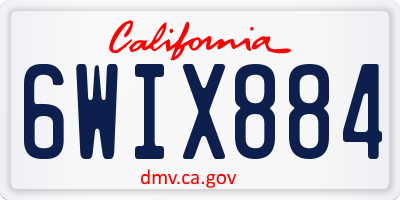 CA license plate 6WIX884