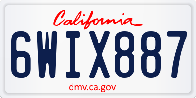 CA license plate 6WIX887