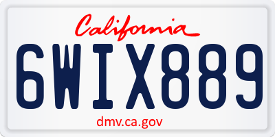 CA license plate 6WIX889