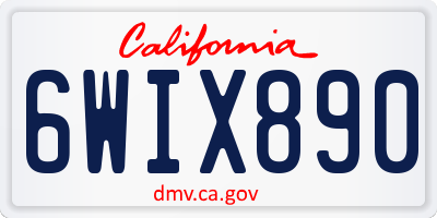 CA license plate 6WIX890