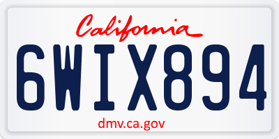 CA license plate 6WIX894