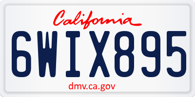 CA license plate 6WIX895