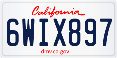 CA license plate 6WIX897