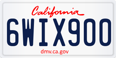 CA license plate 6WIX900