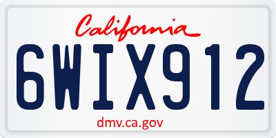 CA license plate 6WIX912