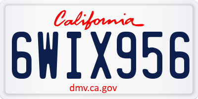 CA license plate 6WIX956