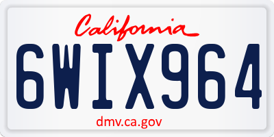 CA license plate 6WIX964