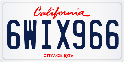 CA license plate 6WIX966