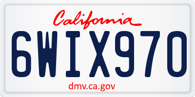CA license plate 6WIX970