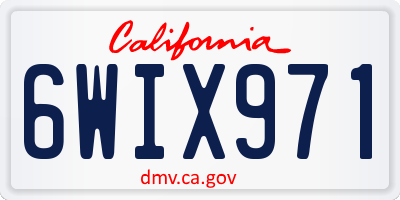 CA license plate 6WIX971