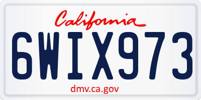CA license plate 6WIX973