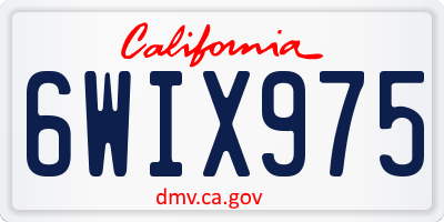 CA license plate 6WIX975