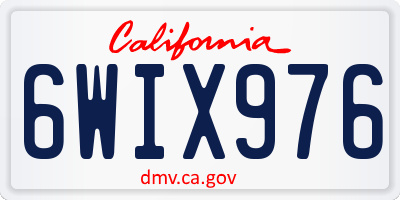 CA license plate 6WIX976