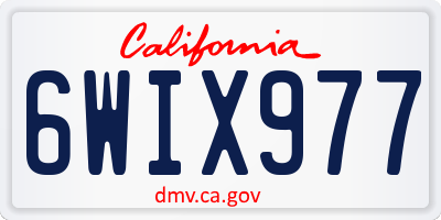 CA license plate 6WIX977