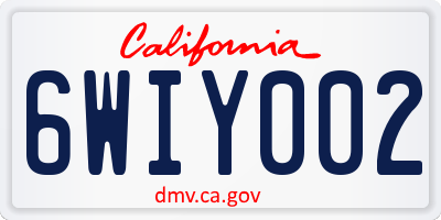 CA license plate 6WIY002