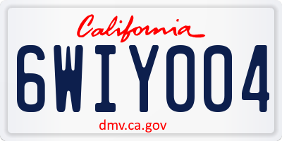 CA license plate 6WIY004