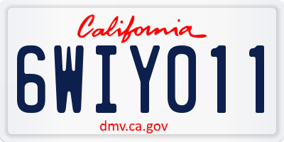 CA license plate 6WIY011