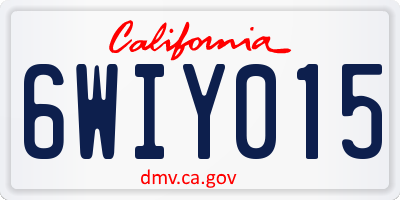 CA license plate 6WIY015