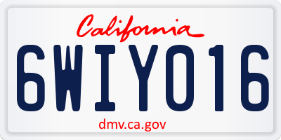 CA license plate 6WIY016