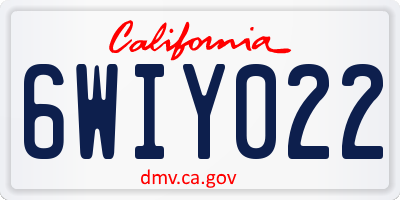 CA license plate 6WIY022