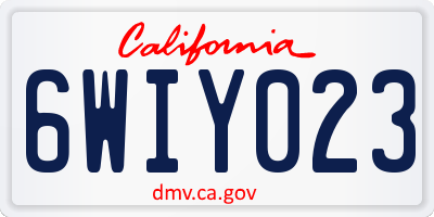 CA license plate 6WIY023