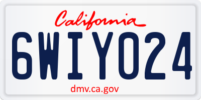 CA license plate 6WIY024