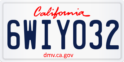 CA license plate 6WIY032