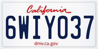CA license plate 6WIY037