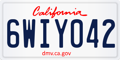 CA license plate 6WIY042