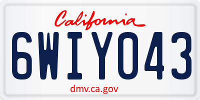 CA license plate 6WIY043