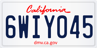 CA license plate 6WIY045