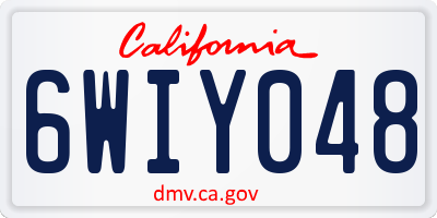 CA license plate 6WIY048