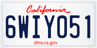 CA license plate 6WIY051