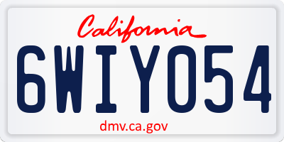 CA license plate 6WIY054