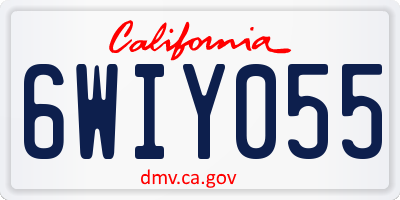 CA license plate 6WIY055