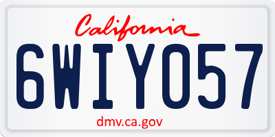 CA license plate 6WIY057