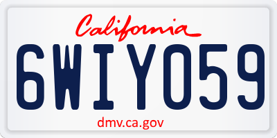 CA license plate 6WIY059