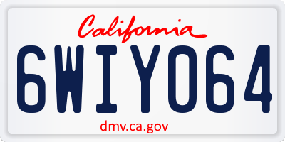 CA license plate 6WIY064